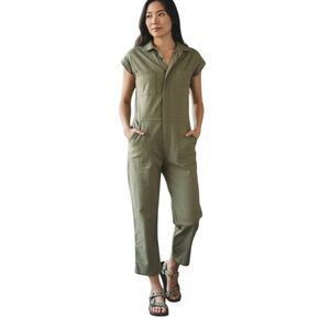 Title Nine Evelyn Jumpsuit, Size Large Olive Green